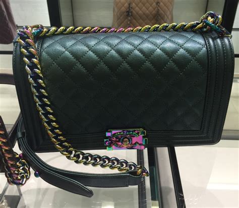 chanel boy iridescent rainbow hardware ราคา|Chanel Boy Bag: Your Guide to Sizes, Styles, Prices .